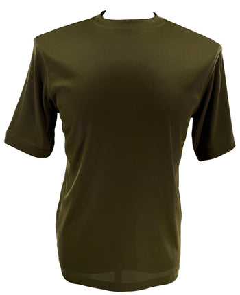 Log In Short Sleeve Mock Neck Men's T-Shirt - Solid Pattern Olive #218