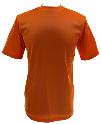 Log In Short Sleeve Mock Neck Men's T-Shirt - Solid Pattern Orange #218