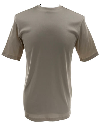 Log In Short Sleeve Mock Neck Men's T-Shirt - Solid Pattern Tan #218