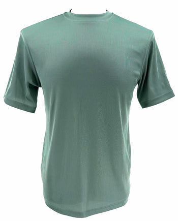 Log In Short Sleeve Mock Neck Men's T-Shirt - Solid Pattern Blue Green #218