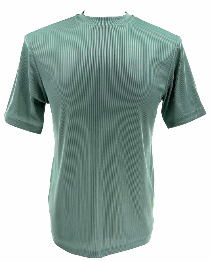 Log In Short Sleeve Mock Neck Men's T-Shirt - Solid Pattern Blue Green #218