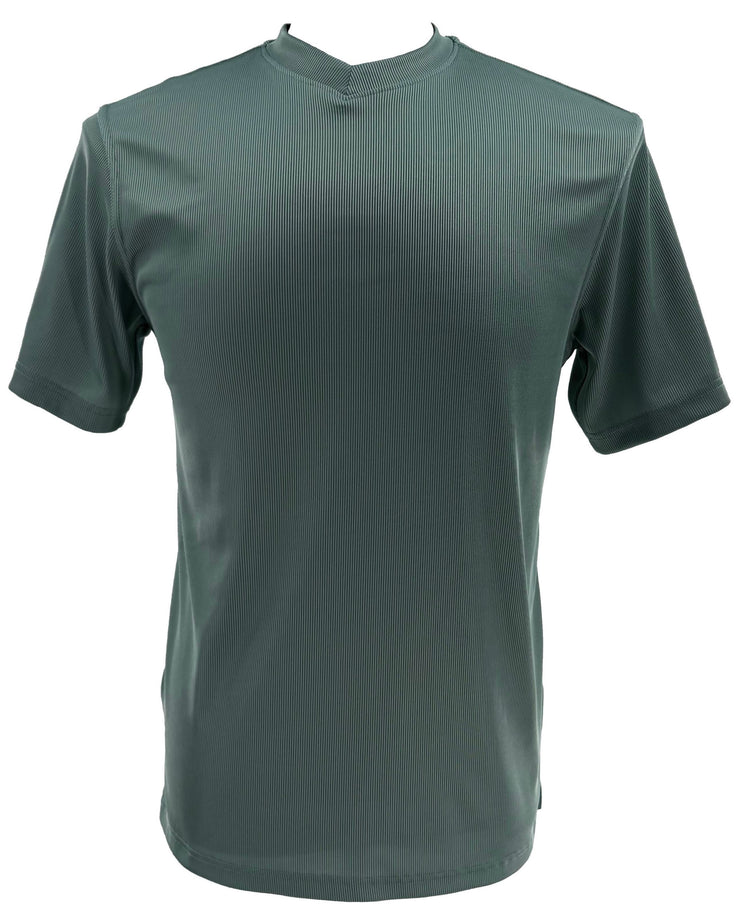 Log In Short Sleeve V Neck Men's T-Shirt - Solid Pattern Blue Green #219