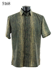Bassiri Short Sleeve Button Down Casual Printed Men's Shirt -Vertical Abstract Pattern #5168