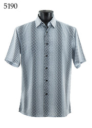 Bassiri Short Sleeve Button Down Casual Printed Men's Shirt -Cross Pattern #5190
