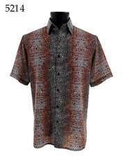 Bassiri Short Sleeve Button Down Casual Printed Men's Shirt - Abstract Pattern #5214