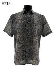 Bassiri Short Sleeve Button Down Casual Printed Men's Shirt - Abstract Pattern #5215