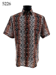 Bassiri Short Sleeve Button Down Casual Printed Men's Shirt - Abstract Pattern #5226