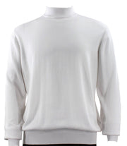 Bassiri Mock Neck Men's Sweater - Solid Pattern White #630