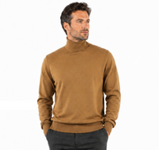 Bassiri Turtle Neck Men's Sweater - Solid Pattern Gold #631