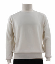 Bassiri Turtle Neck Men's Sweater - Solid Pattern Ivory #631