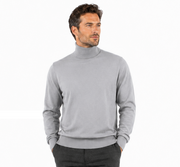 Bassiri Turtle Neck Men's Sweater - Solid Pattern Silver #631