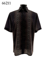 Bassiri Short Sleeve Button Down Casual Printed Men's Shirt - Abstract Pattern #66211