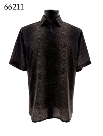 Bassiri Short Sleeve Button Down Casual Printed Men's Shirt - Abstract Pattern #66211