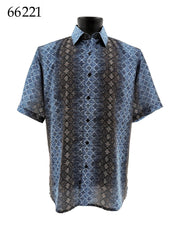 Bassiri Short Sleeve Button Down Casual Printed Men's Shirt - Abstract Pattern #66221