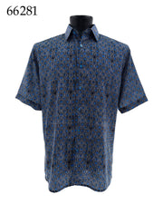 Bassiri Short Sleeve Button Down Casual Printed Men's Shirt - Abstract Pattern #66281