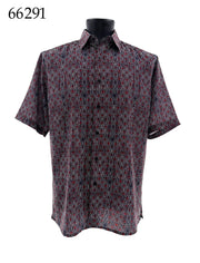 Bassiri Short Sleeve Button Down Casual Printed Men's Shirt - Abstract Pattern #66291