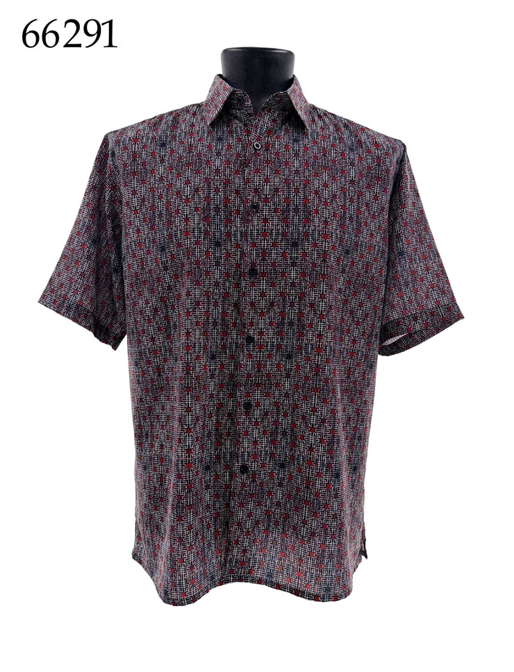 Bassiri Short Sleeve Button Down Casual Printed Men's Shirt - Abstract Pattern #66291
