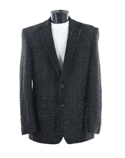 Bassiri Two Button Single Breasted Men's Blazer - Chanel Inspired Black #J 1045