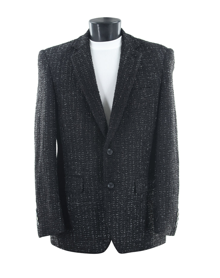 Bassiri Two Button Single Breasted Men's Blazer - Chanel Inspired Black #J 1045