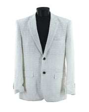 Bassiri Two Button Single Breasted Men's Blazer - Chanel Inspired White #J 1045