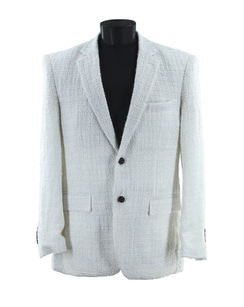 Bassiri Two Button Single Breasted Men's Blazer - Chanel Inspired White #J 1045