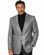 Bassiri Two Button Single Breasted Men's Blazer - Crocodile Pattern Grey #J 1041