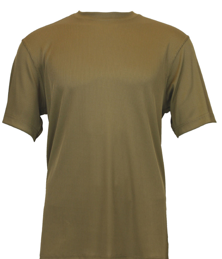 Log In Short Sleeve Mock Neck Men's T-Shirt - Solid Pattern Cappuccino #218