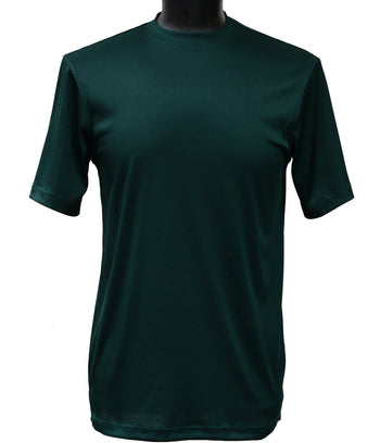 Log In Short Sleeve Mock Neck Men's T-Shirt - Solid Pattern Emerald Green #218
