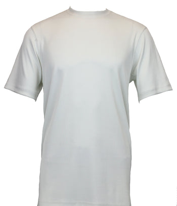 Log In Short Sleeve Mock Neck Men's T-Shirt - Solid Pattern Ivory #218
