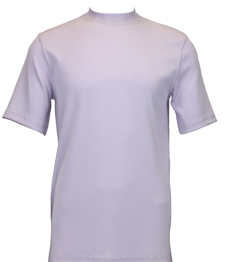 Log In Short Sleeve Mock Neck Men's T-Shirt - Solid Pattern Lilac #218
