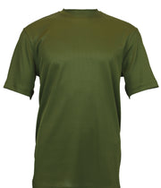 Log In Short Sleeve Mock Neck Men's T-Shirt - Solid Pattern Olive #218