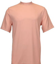 Log In Short Sleeve Mock Neck Men's T-Shirt - Solid Pattern Peach #218