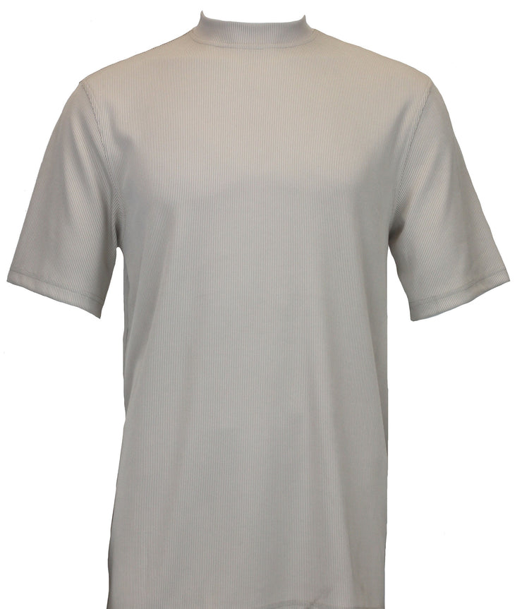 Log In Short Sleeve Mock Neck Men's T-Shirt - Solid Pattern Tan #218