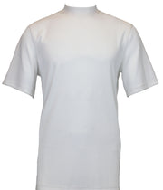 Log In Short Sleeve Mock Neck Men's T-Shirt - Solid Pattern White #218