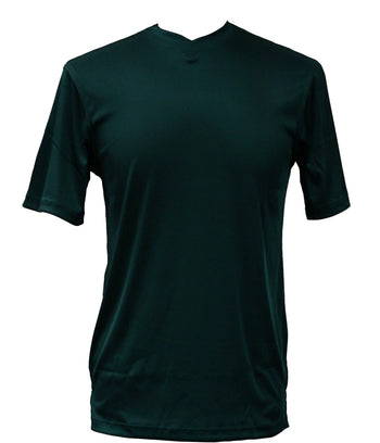 Log In Short Sleeve V Neck Men's T-Shirt - Solid Pattern Emerald Green #219