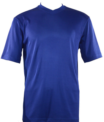 Log In Short Sleeve V Neck Men's T-Shirt - Solid Pattern Midnight Blue #219