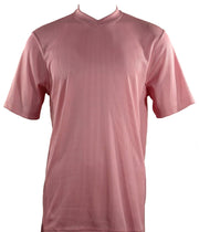 Log In Short Sleeve V Neck Men's T-Shirt - Solid Pattern Pink #219