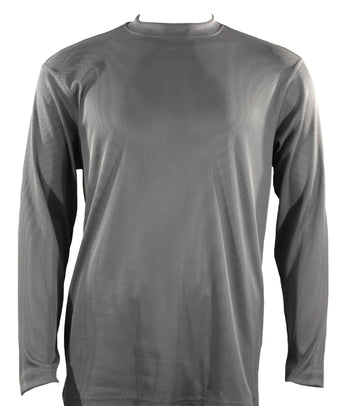 Log In Long Sleeve Mock Neck Men's T-Shirt - Solid Pattern Grey #628