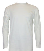 Log In Long Sleeve Mock Neck Men's T-Shirt - Solid Pattern Ivory #628