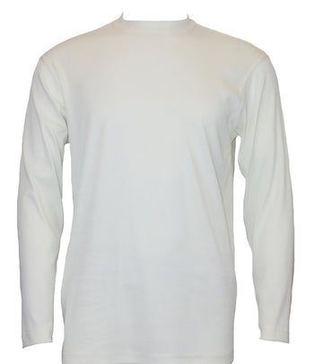 Log In Long Sleeve Mock Neck Men's T-Shirt - Solid Pattern Ivory #628