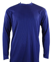 Log In Long Sleeve Mock Neck Men's T-Shirt - Solid Pattern Midnight Blue #628