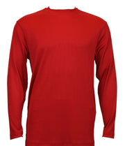 Log In Long Sleeve Mock Neck Men's T-Shirt - Solid Pattern Red #628