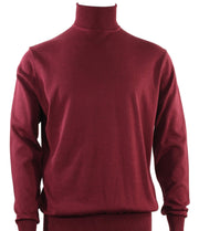 Bassiri Turtle Neck Men's Sweater - Solid Pattern Burgundy #631