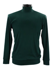 Log In Long Sleeve High Neck Men's T-Shirt - Solid Pattern Emerald Green #632