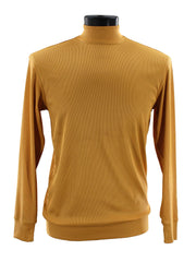Log In Long Sleeve High Neck Men's T-Shirt - Solid Pattern Gold #632