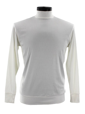 Log In Long Sleeve High Neck Men's T-Shirt - Solid Pattern White #632