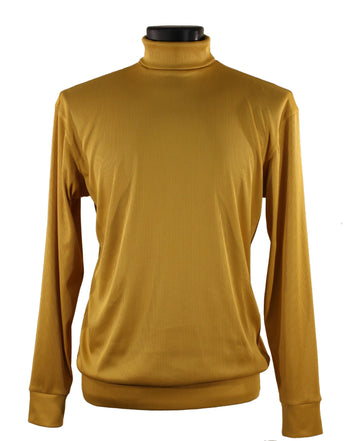 Log In Long Sleeve Turtle Neck Men's T-Shirt - Solid Pattern Gold #633