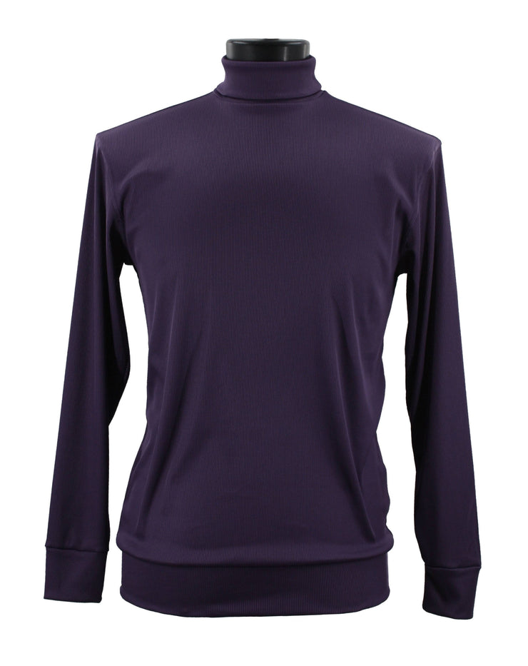 Log In Long Sleeve Turtle Neck Men's T-Shirt - Solid Pattern Purple #633