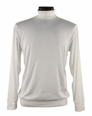 Log In Long Sleeve Turtle Neck Men's T-Shirt - Solid Pattern White #633