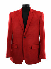 Bassiri Two Button Single Breasted Men's Blazer - Solid Pattern Red #J 1043